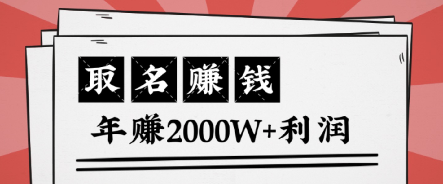 王通：不要小瞧任何一個小領域，取名技能也能快速賺錢，年賺2000W+利潤 百度網盤插圖