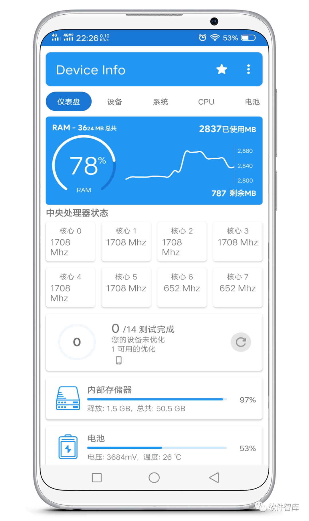 一款小巧但功能強大的手機硬件檢測工具，一鍵查詢插圖1