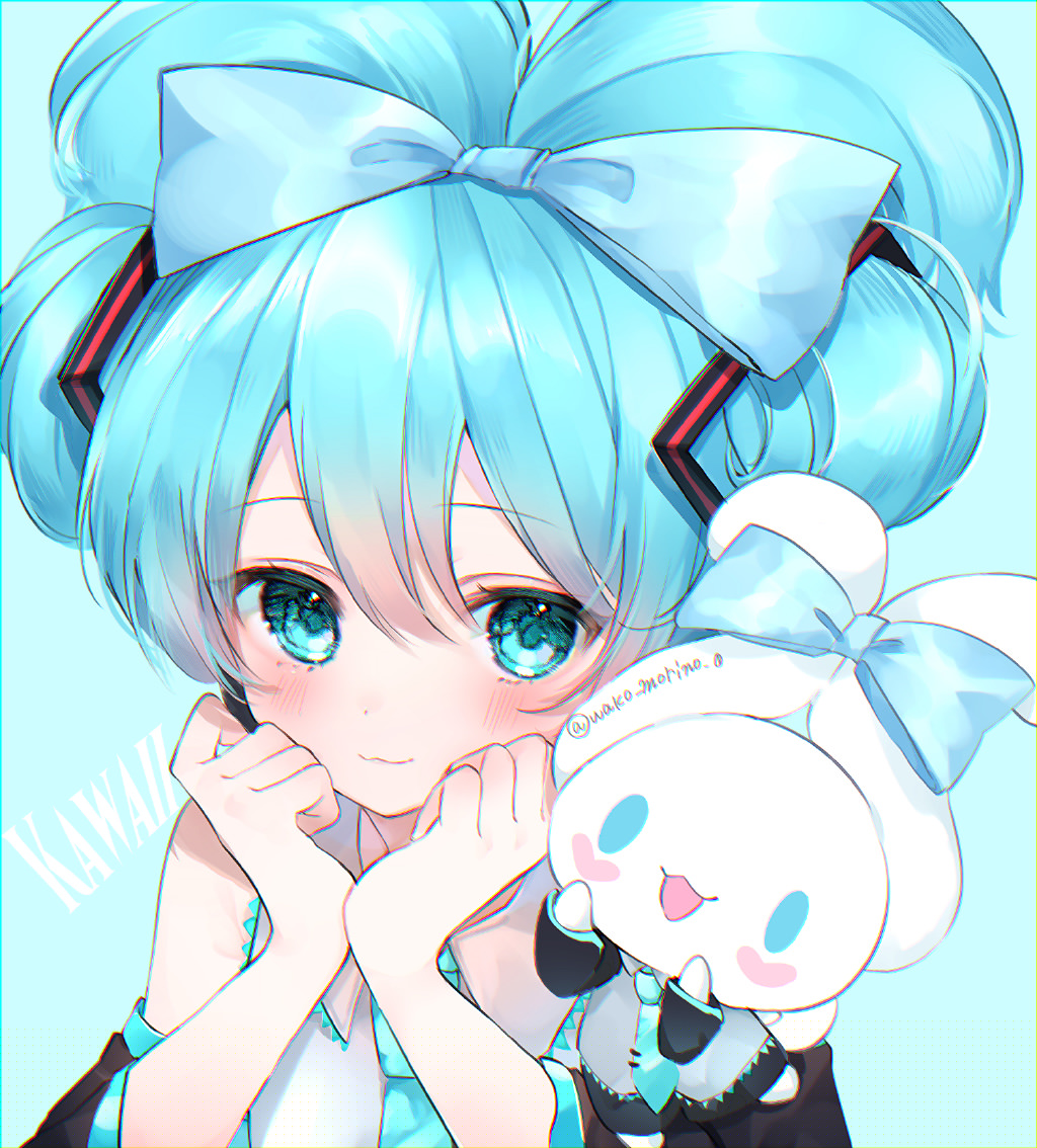 萌萌的玉桂狗初音未來組合登場，雙倍的萌萌氣息超治愈插圖
