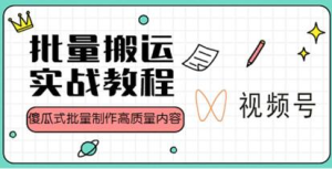 視頻號批量搬運實戰操作運營賺錢教程，傻瓜式批量制作高質量內容【附視頻教程+PPT】插圖