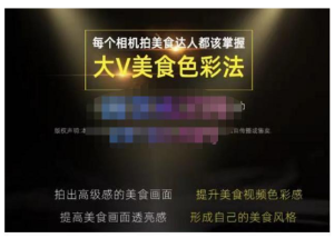 大V美食色彩法（相機拍美食+透亮美食燈光+電腦剪映調色），相機拍高級感美食畫面百度網盤插圖