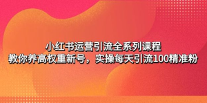 小紅書運營引流課程：養高權重新號，實操每天引流100精準粉百度網盤插圖
