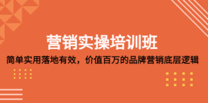 營銷實操培訓班：簡單實用落地有效，價值百萬的品牌營銷底層邏輯百度網盤插圖