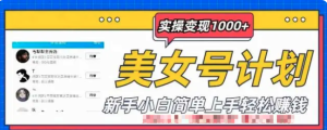 美女號計劃單日實操變現1000+，新手小白輕松賺錢百度網盤插圖