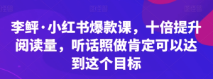 李鲆?小紅書爆款課，十倍提升閱讀量百度網盤插圖