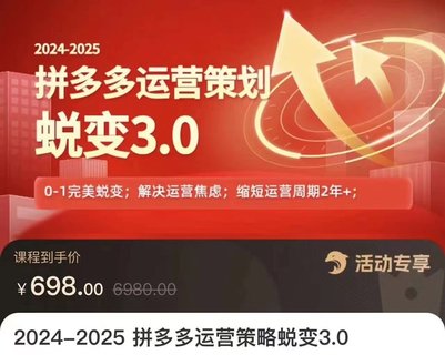 【電商上新】083.大力·2024-2025拼多多運營策略蛻變3.0 0~1完美蛻變，解決信息焦慮